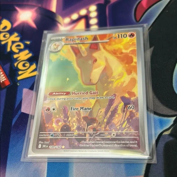 Pokemon Rapidash Trading Card - Red and Yellow - Picture 1 of 1